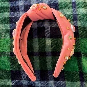 NWOT Pink Headband With Flowers And Gems